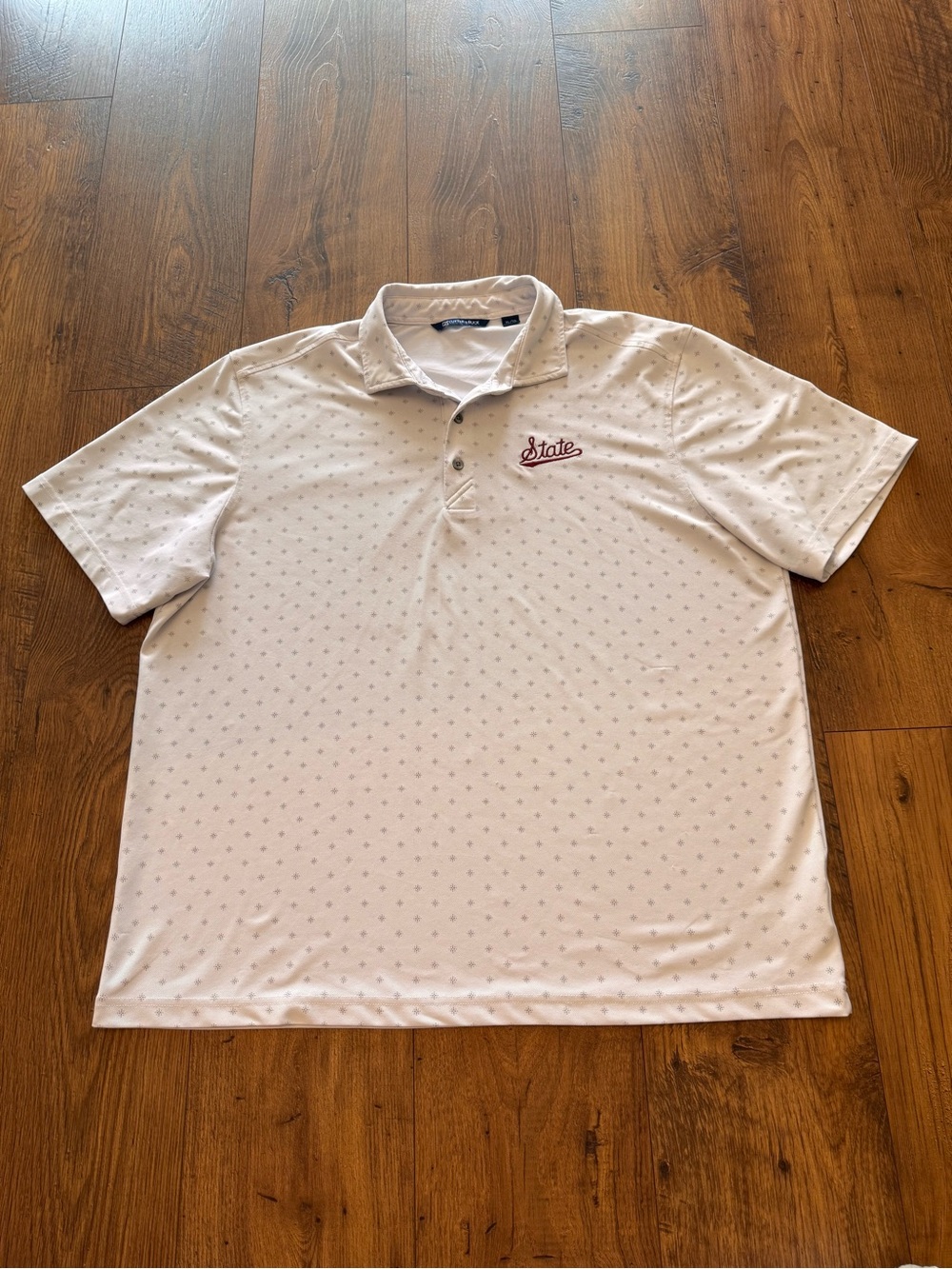 Cutter & Buck White Polo with Red 'State' Script